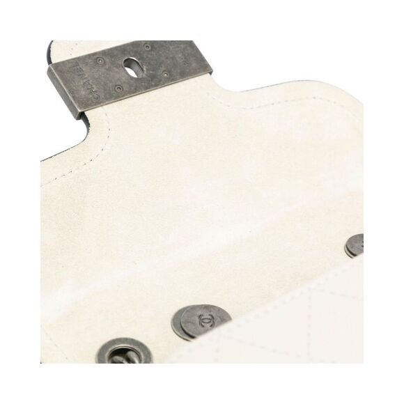 Pre Loved Chanel Quilted Leather Messenger Bag Women White - Picture 6 of 8